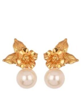 Jennifer Behr Gold Rici Earrings One Size New Womens Jewelry Pearl